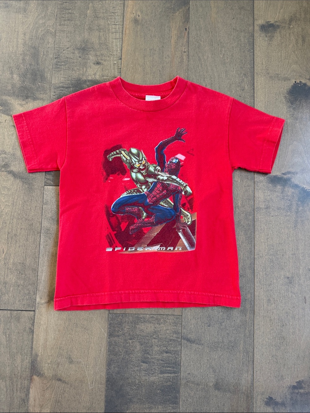 Vintage Y2K Spider-Man Marvel Youth Kids 7 Large Comic Graphic Green Goblin